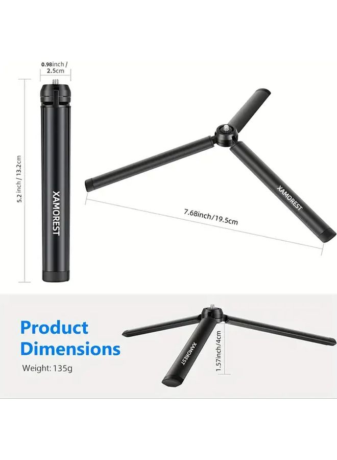 Compact Silvery Tripod Adjustable Height Quick Release Lever Stable Wide Feet For All Cameras - Image 4