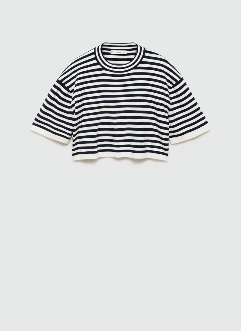 مانجو Stripes Crop Cardigan
