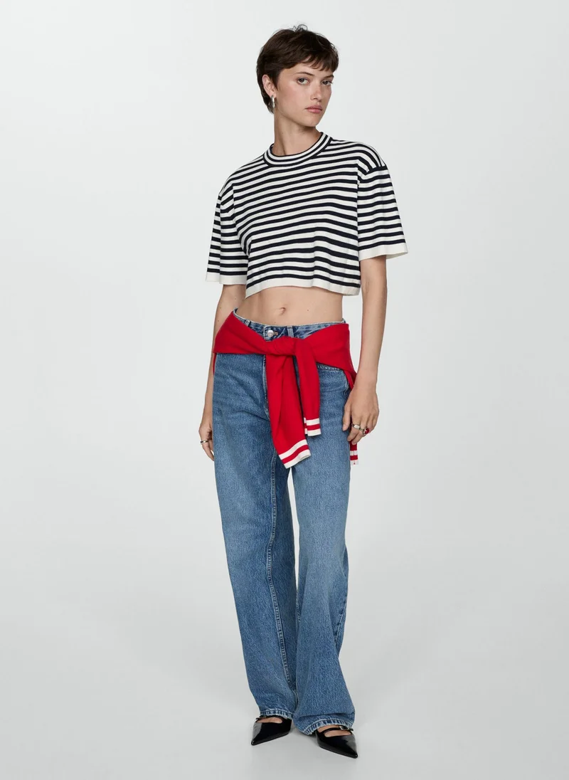 مانجو Stripes Crop Cardigan