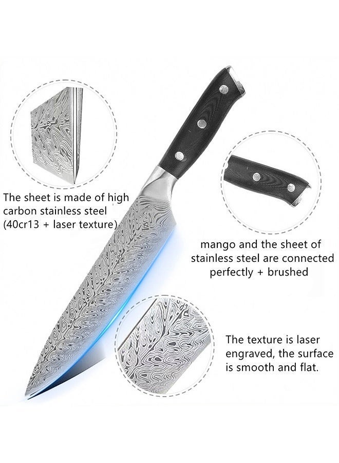Saiboro Chef Knife Kitchen Knives 8 inch,Professional Damascus Steel Pattern Style,Home Cook Kitchen Chef's Knife,Premium Super Sharp Universal Knife,Made of German High-carbon Stainless Steel, With Gift Box - Image 5