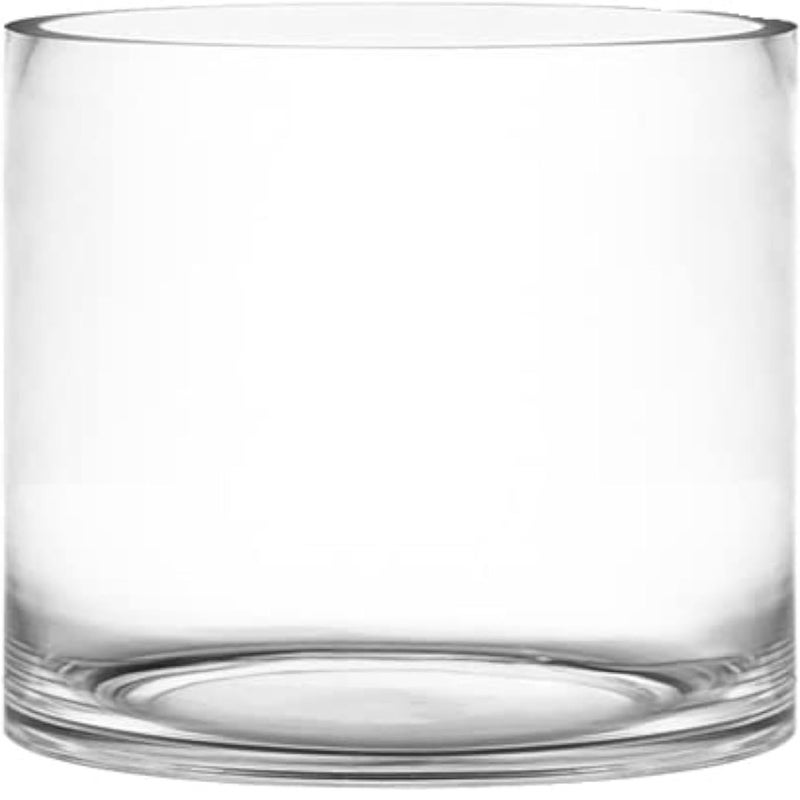 CYS Excel Glass Cylinder Vase â€“ 7" Wide x 6" Tall | Best for 3â€ Pillar Candles and Floating Candles | Hurricane Candle Holder & Flower Centerpiece - Image 1