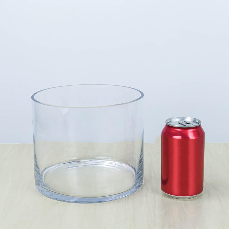 CYS Excel Glass Cylinder Vase â€“ 7" Wide x 6" Tall | Best for 3â€ Pillar Candles and Floating Candles | Hurricane Candle Holder & Flower Centerpiece - Image 3