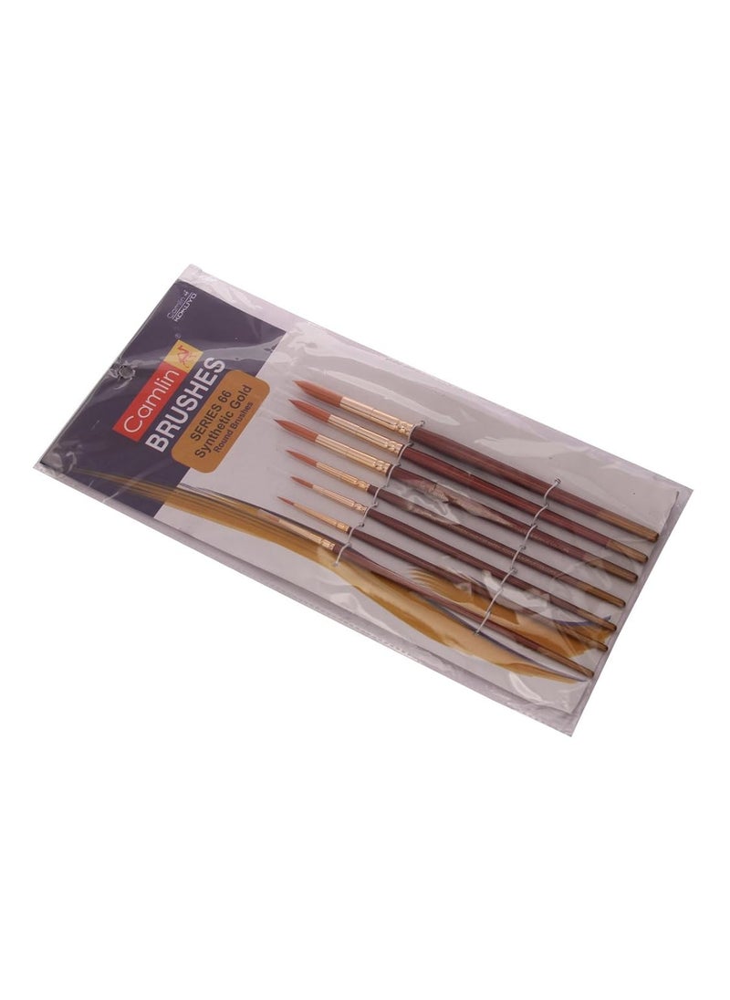 camel Camel Artist's Oil Color Box - 20ml Tubes, 12 Shades & Camel Paint Brush Series 66 - Round Synthetic Gold, Set of 7  - Image 4