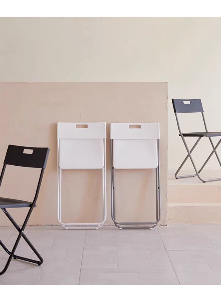 كرسي قابل للطي ، مقاعد بلاستيكية بيضاء قوية مع إطار معدني متين ، مثالية للأحداث والحفلات وحفلات الزفاف والترفيه في الهواء الطلق - Image 5