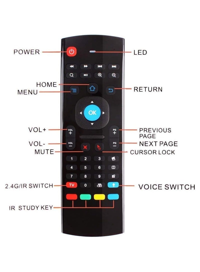 Air Mouse Remote With Voice MX3 Pro 2.4G Wireless Connection Remote With Mini Wireless Keyboard Compatible For Android Projector And Smart TV - Image 2