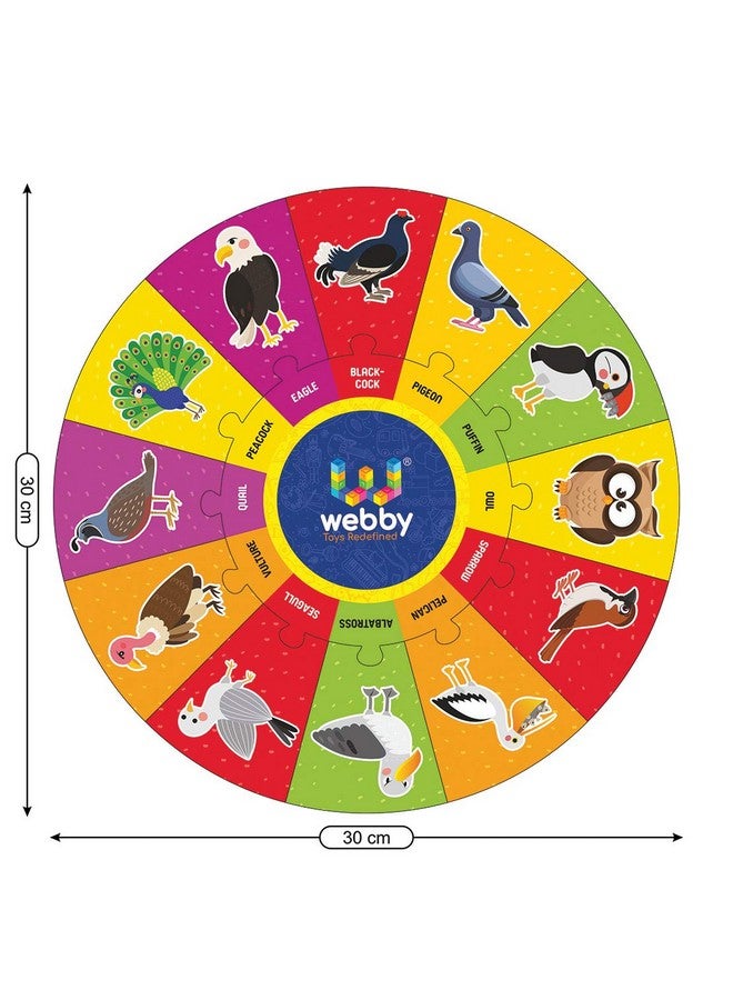 ويبي لعبة تركيب الصور المقطوعة الخشبية المستديرة "طيور ويبي"، 13 قطعة، مناسبة للأطفال من عمر 3 إلى 8 سنوات - Image 4