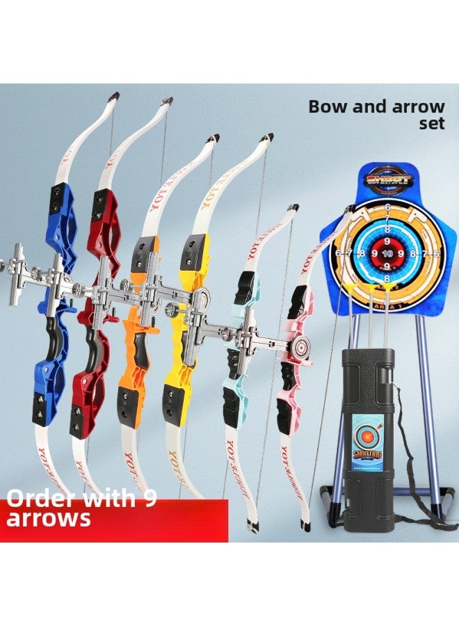 Children's Outdoor Bow And Arrow Toy Beginner Archery Shooting Toy Soft Glue Sucker Arrow With Target Model-Color:Xl Blue + 3 Arrows 0.45kg - Image 2