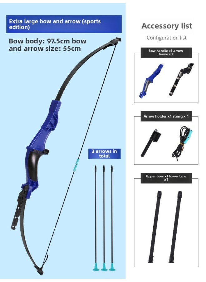 Children's Outdoor Bow And Arrow Toy Beginner Archery Shooting Toy Soft Glue Sucker Arrow With Target Model-Color:Xl Blue + 3 Arrows 0.45kg - Image 1