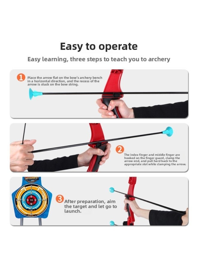 Children's Outdoor Bow And Arrow Toy Beginner Archery Shooting Toy Soft Glue Sucker Arrow With Target Model-Color:Xl Blue + 3 Arrows 0.45kg - Image 5