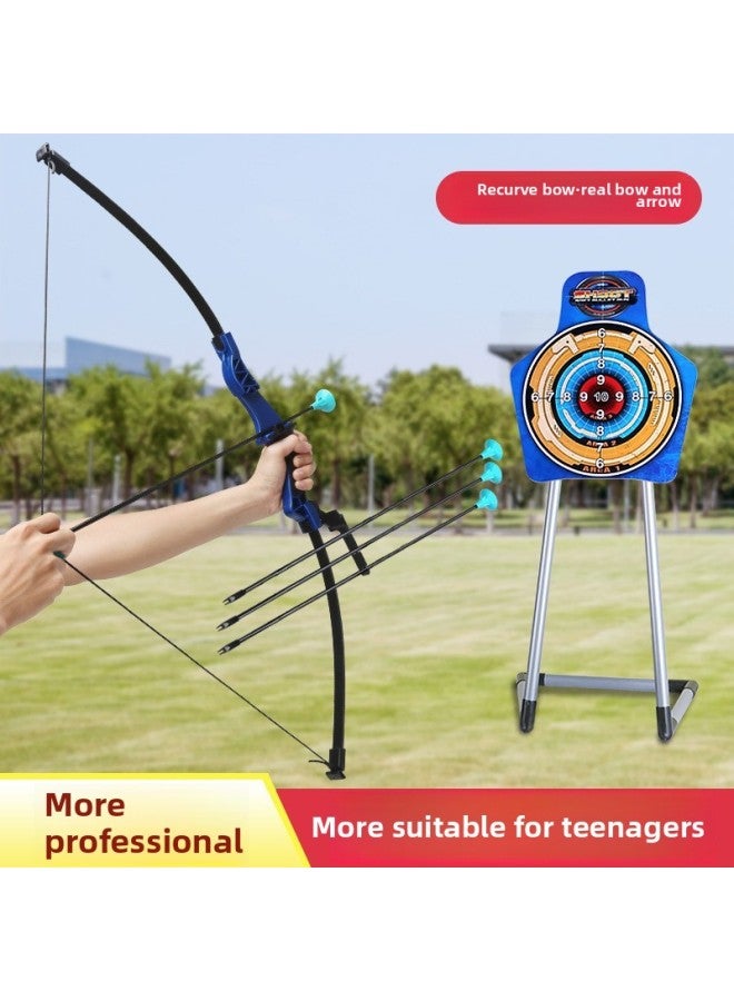 Children's Outdoor Bow And Arrow Toy Beginner Archery Shooting Toy Soft Glue Sucker Arrow With Target Model-Color:Xl Blue + 3 Arrows 0.45kg - Image 4