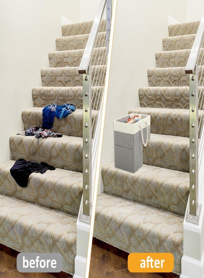 JOUTYFOR 1 Pc Stair Basket for Stairs with Handle, Staircase Baskets for Carpeted and Wooden Stair,16" Step Storage Laundry basket for Stairs, Toys, Clothes, Books, Tools, Magazine, with Hard Board, Anti-slip - Image 5