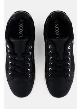 XOXO Women  Lace Up Casual Shoes, Black  - Image 3