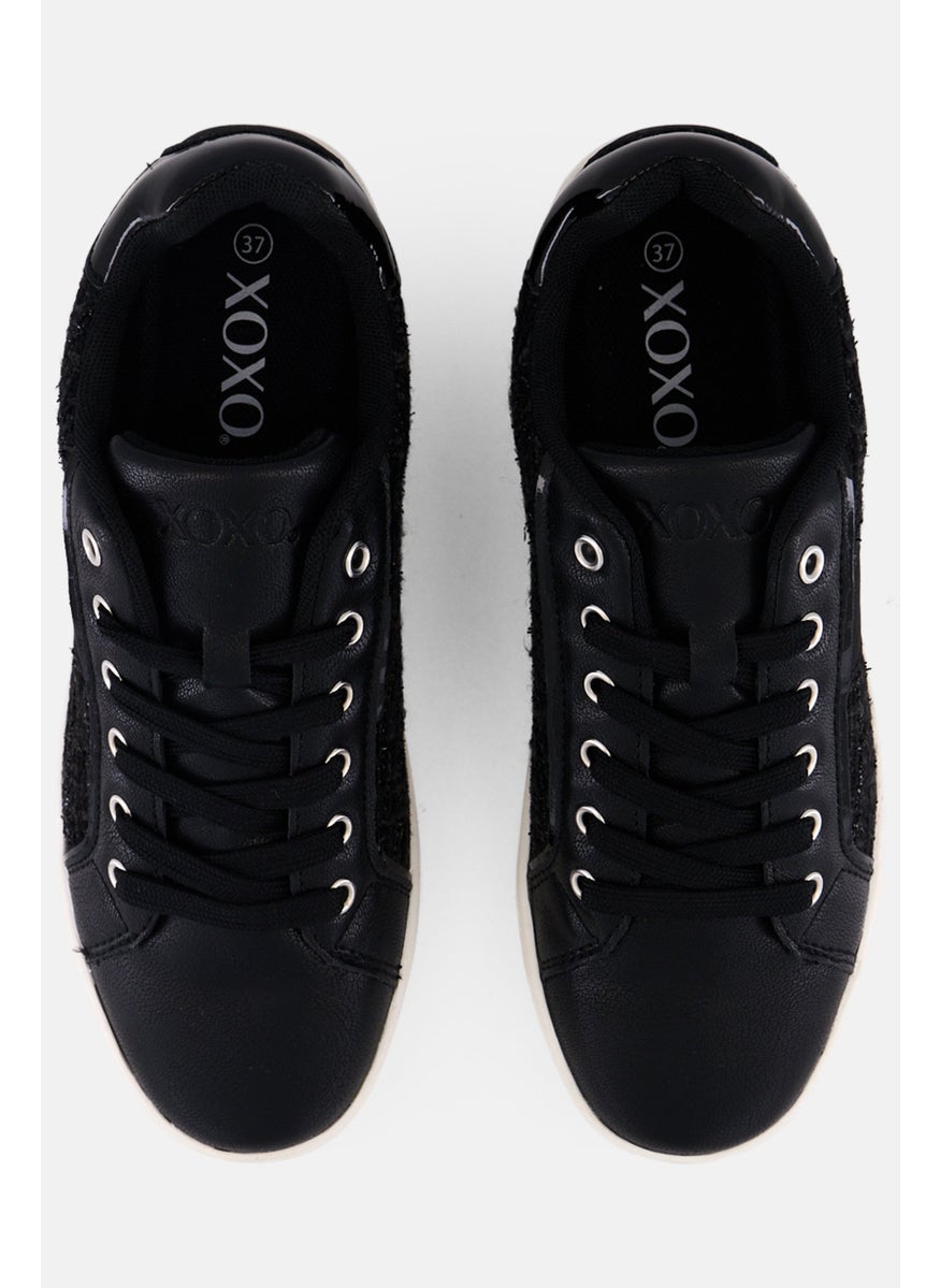 XOXO Women  Lace Up Casual Shoes, Black  - Image 3