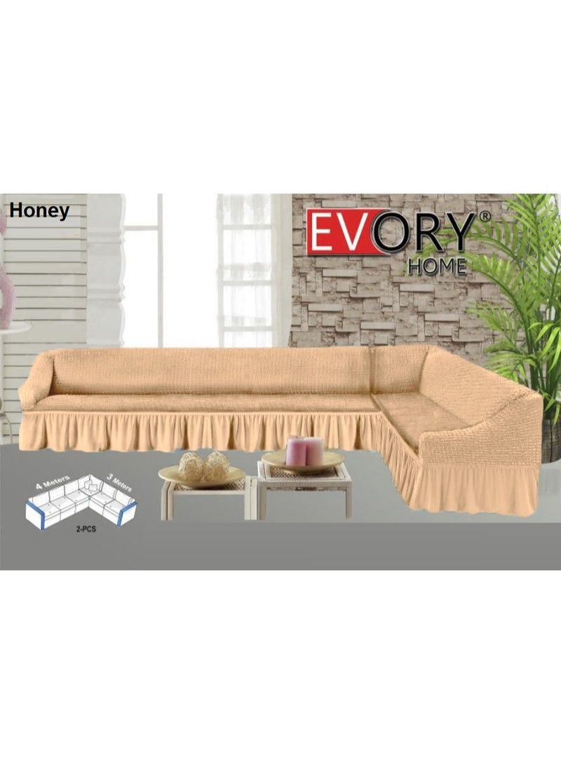EVORY HOME Sofa Cover 2-Pieces 4m and 3m Super Stretchable Anti-Wrinkle Slip Flexible Resistant 