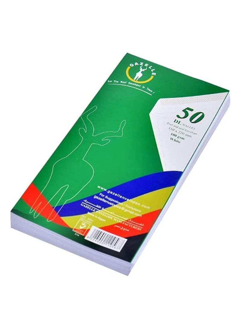 غزال غازيل عبوة بها 50 ظرفاً - أبيض - Image 1