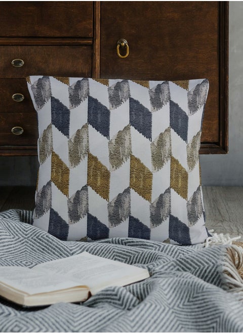 Luxurious Cotton Sofa Cushion Cover With A Durable Fabric With A Soft And Comfortable Texture With Parallel Rhombus Designs And Decent Colors On All Decors 45X45 Cm