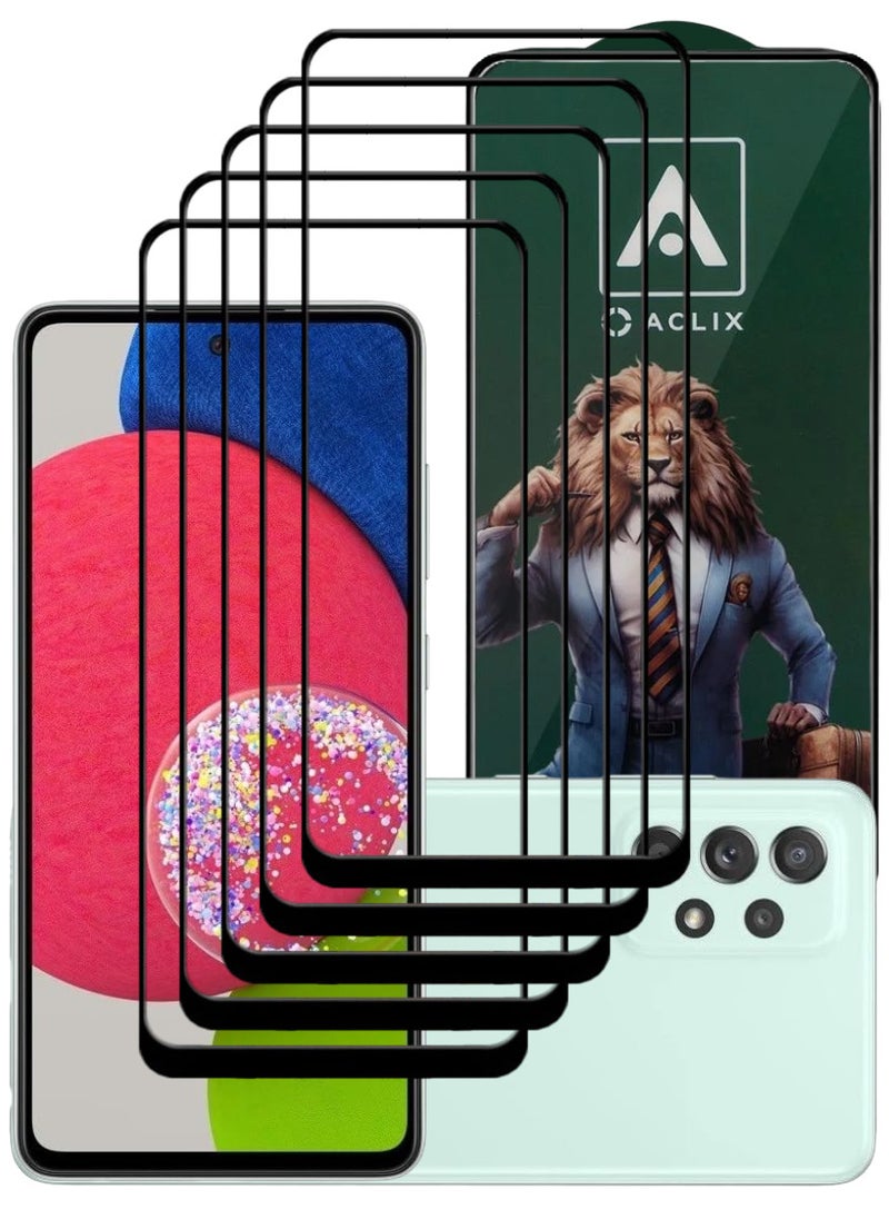 ACLIX 5 Pieces Antistatic ESD Dustproof Premium Quality High Definition Tempered Glass Screen Protector Designed For Samsung Galaxy A52s 5G - Image 1