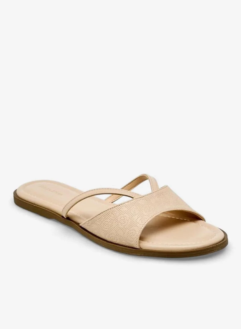 Flora Bella Women Textured Slip-On Flat Sandals