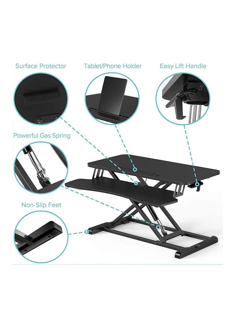 Cool Baby Standing Desk Converter 32inch Height Adjustable Removable Desk Workbench Hydraulic Spring Assist Free Adjustment Height  - Image 3
