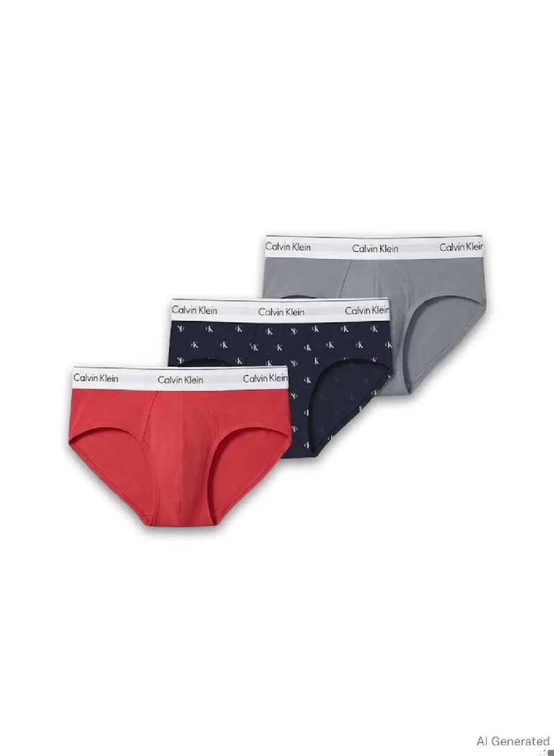 3 Pack Hip Briefs - Icon Cotton Stretch