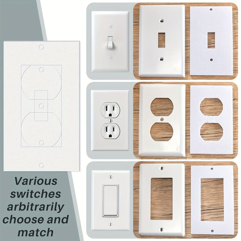 10 Pcs EVA Foam Electrical Outlet Insulation Pads Snap In Cover Compatible With Duplex Toggle Rocker Switches Light Socket Outlets Thermal Soundproofing Insulators Switch Plate Gasket - Image 2