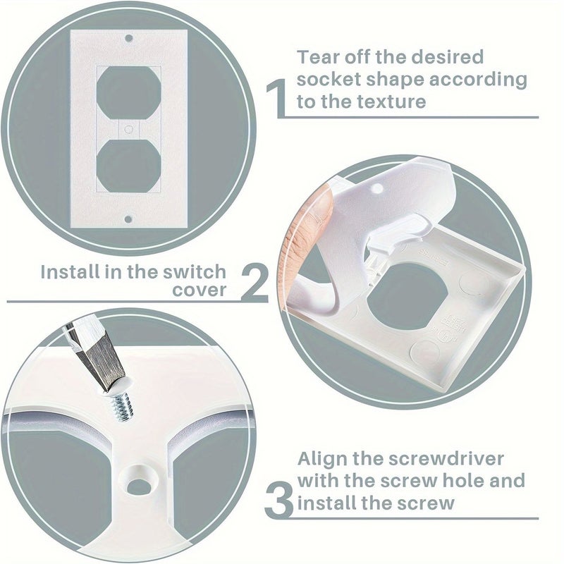 10 Pcs EVA Foam Electrical Outlet Insulation Pads Snap In Cover Compatible With Duplex Toggle Rocker Switches Light Socket Outlets Thermal Soundproofing Insulators Switch Plate Gasket - Image 5