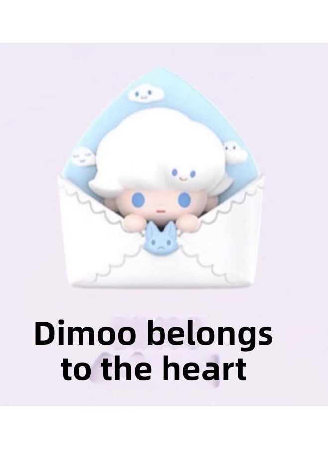 Bubble Mart POP BEAN Love Letter Valentine's Day Cute Series Doll Bubble Mart Cute Sitting Blind Box-Color:dimoo [valentine's Day Limit]]  - Image 1