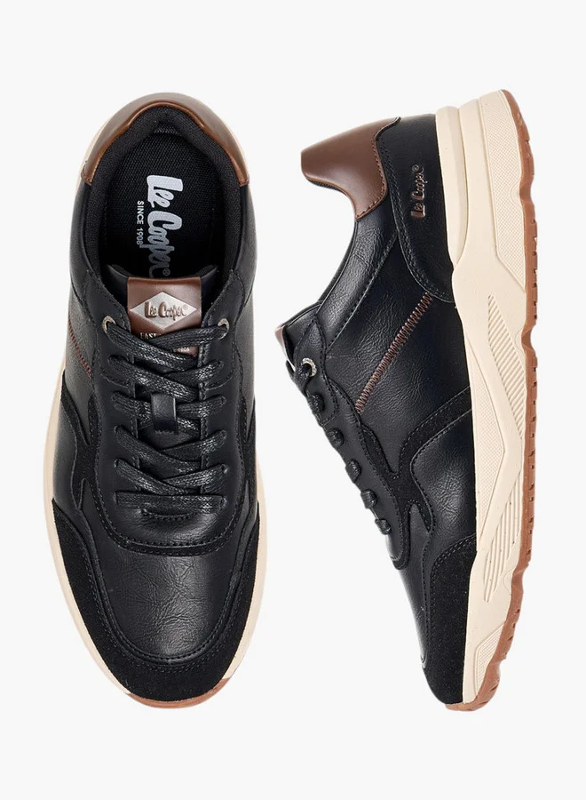 لي كوبر Men's Panelled Lace-Up Sneakers