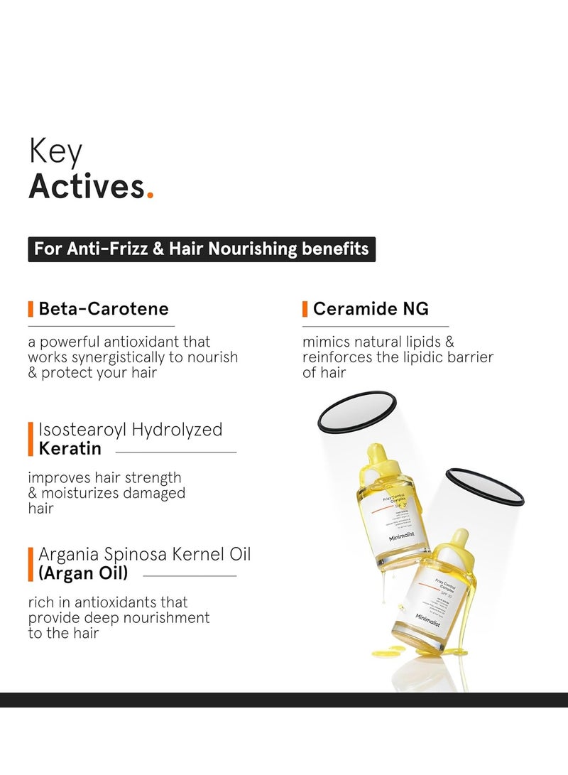 منيماليست SPF 30 Hair Serum For Frizzy Hair With Keratin, Argan Oil & Ceramides | Heat Protection Serum, Smoothens & Protects From UV | Lightweight | Leave In Serum For Women & Men | 50 ml - Image 4