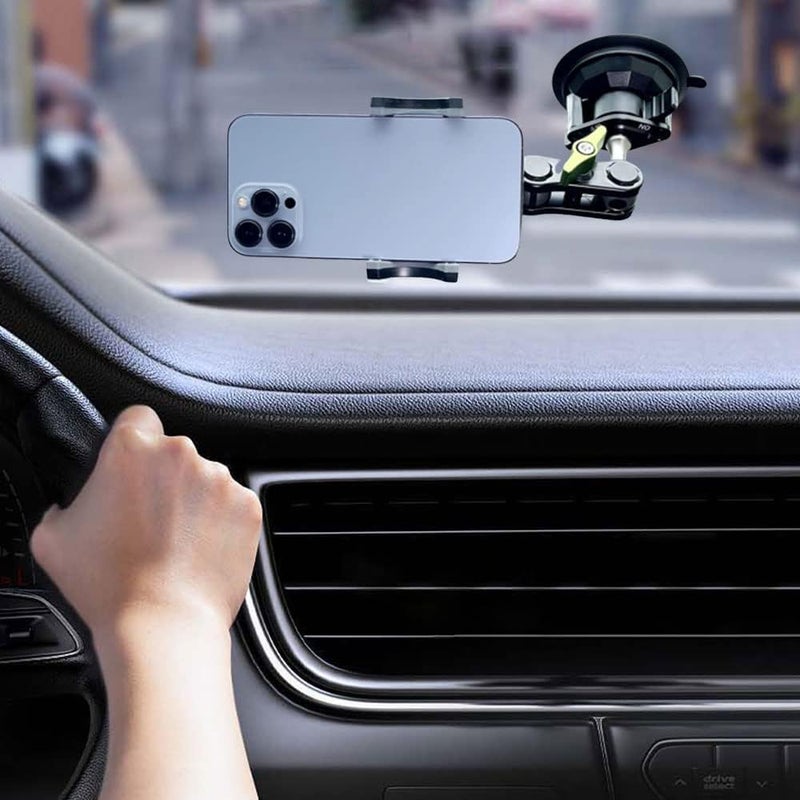 comfrt Universal Ball Head Arm for Phone, 2023 New 360° Rotating Car Phone Holder Mount, Magnetic Car Cell Phone Holder Mount Dash 360 Rotating, Suction Cup Phone Holder -1pcs - Image 5