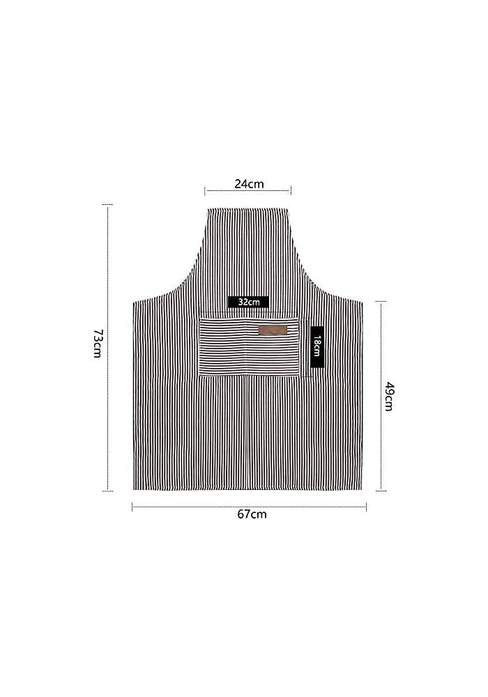 Kitchen Cooking Aprons 2 Pack - Adjustable Bib Soft Chef Apron with 2 Pockets for Men and Women in Black and Brown Stripes - Image 2