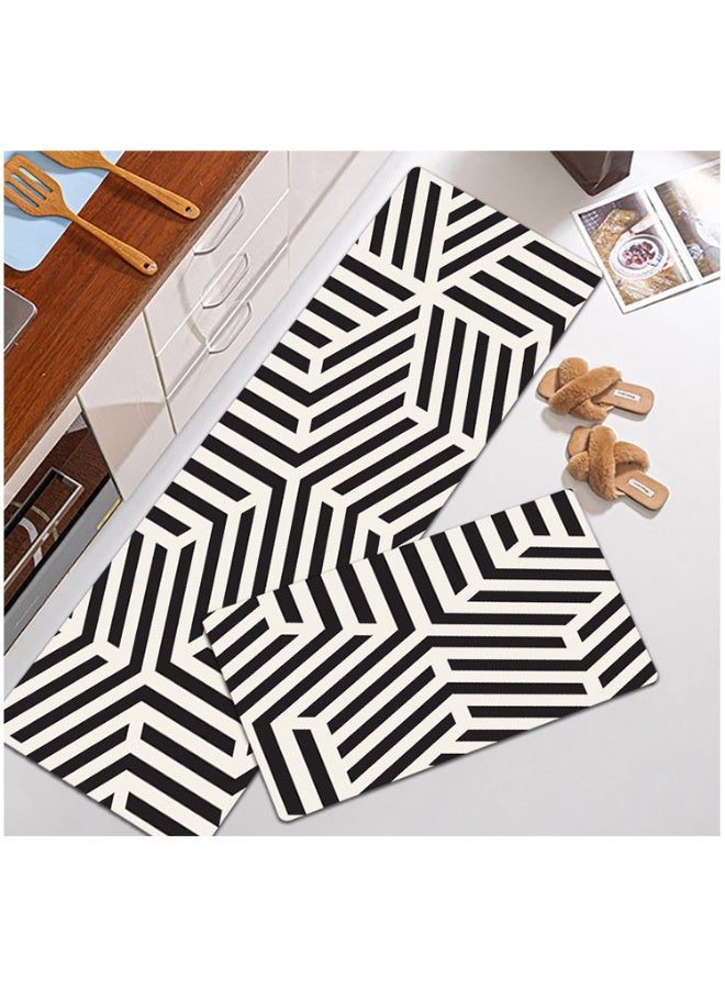 Anna 2-Piece Set of PVC Printed Leather Oil-Proof Water-Resistant Elastic Stain-Resistant Floor Mats (45x75cm + 45x120cm) - Image 2