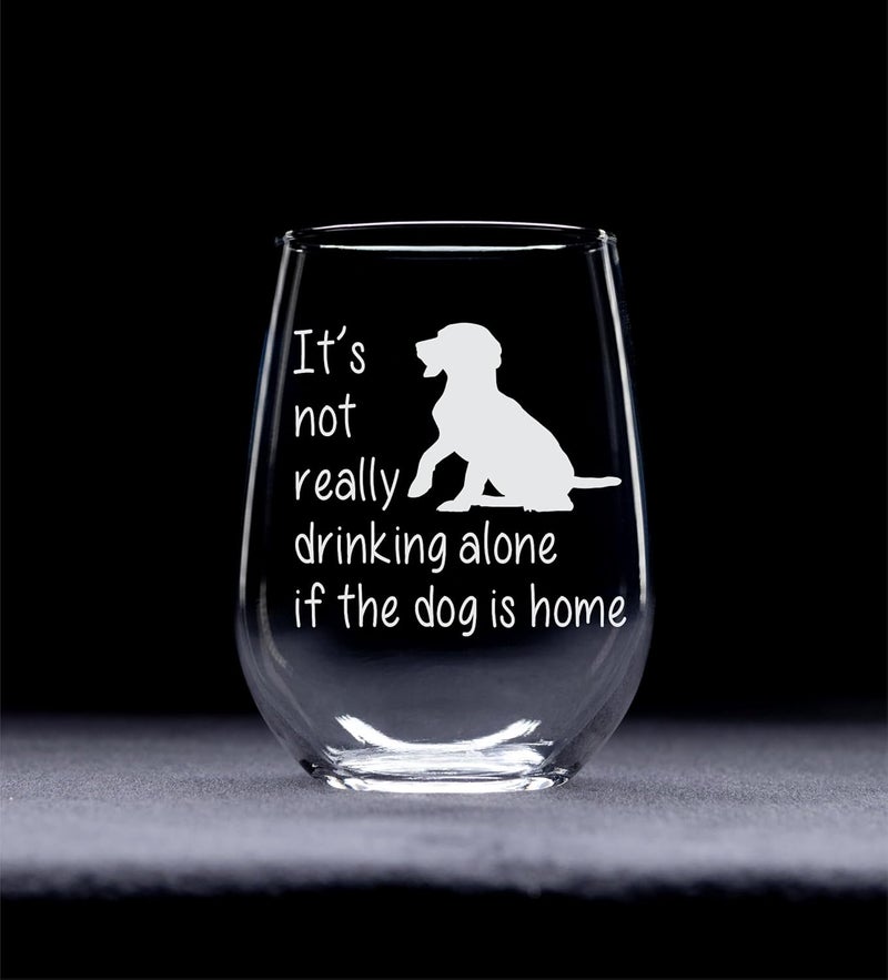 CM The Dog is Home Funny Stemless Wine Glass for Him, Her, Wife, Husband, Friend, Cute Dog Gift for Men Women - 17 oz (Style D1) - Image 2