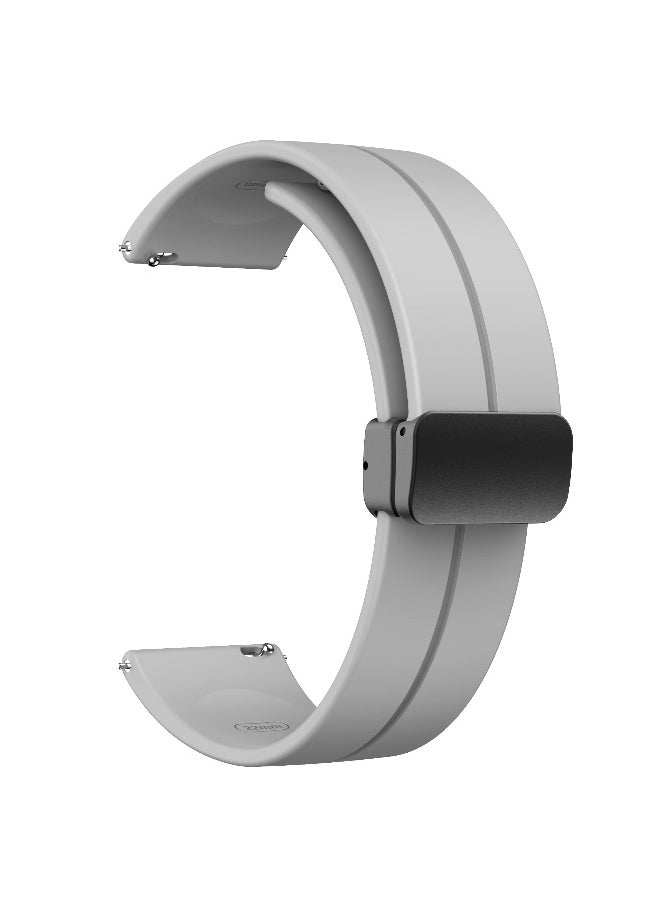 NIBEMINENT - 22MM Straps Compatible with Huawei Watch GT5(46MM)/GT4(46MM)/GT3(46MM)/GT3 Pro(46MM)/GT2(46MM)/GT2e(46MM)/GT/GT Runner,Huawei Watch 4/4 Pro/3/3 Pro,Honor Watch 4 Pro/GS3/Magic Watch 2,Soft Silicone Band With Magnetic Buckle for Men,Women,Light Grey - Image 1