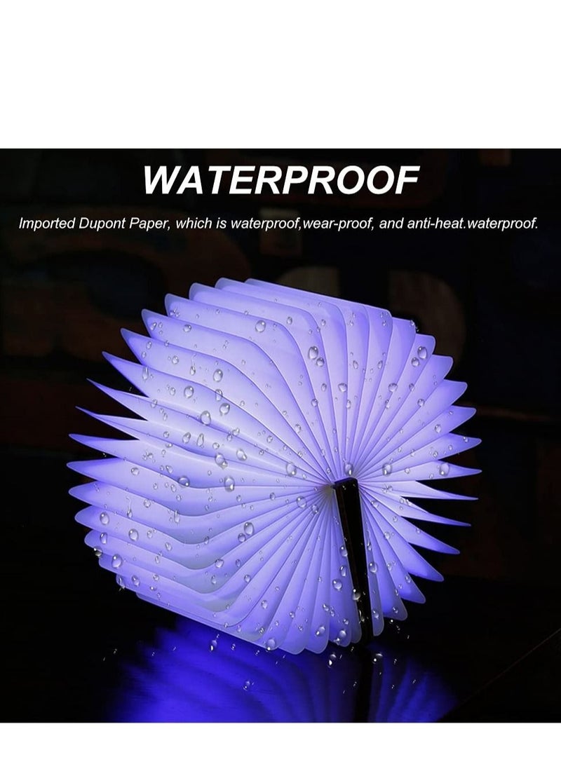 Captaintech Folding Book Light, Portable LED Wooden Book Light 5 Colors USB Bedside Night Light Creative Lighted Book Suitable for Bedroom Reading Home and Office Decoration Gift (White Maple Wood, 17x14x2.5 cm) - Image 4