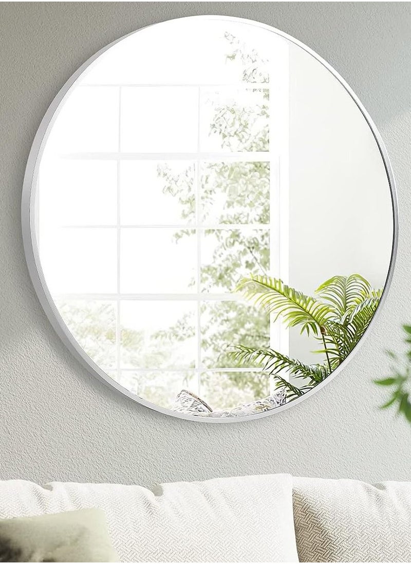 Glass Panel Rounded Circle Design Vanity Mirror 100*100cm