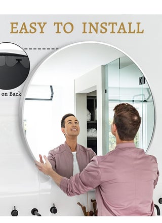 Glass Panel Rounded Circle Design Vanity Mirror 100*100cm - pzsku/ZC5796C7692AABA9A3069Z/45/_/1713704370/7a12b4c1-001a-4fcd-9462-0610d0bb9a53
