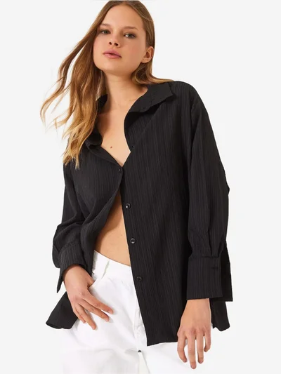 Bianco Lucci LUCCI Oversized Textured Shirt