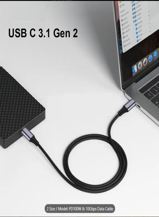 FUJISHKA 100W USB Type-C to Type-C Cable (1 Meter) – Ultra-Durable Metal Housing, USB 3.1 Fast Charging & High-Speed Data Transfer, Ideal for Smartphones, Tablets, and Laptops - Image 2