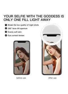 DUSALA Mini Clip on Selfie Ring Light White with 36 LED for Smart Phone Camera[Rechargeable]  - Image 4