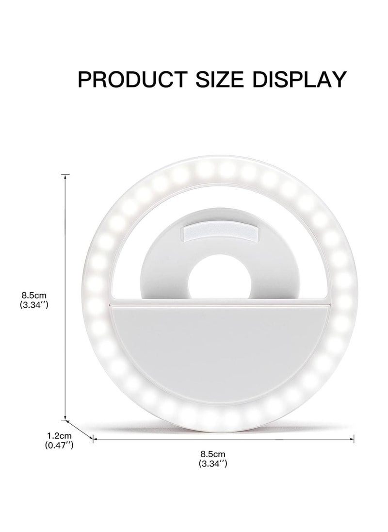 DUSALA Mini Clip on Selfie Ring Light White with 36 LED for Smart Phone Camera[Rechargeable]  - Image 3