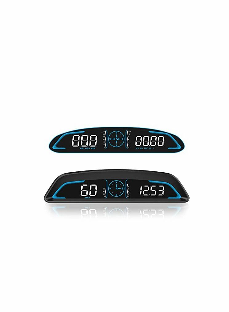SYOSI Digital GPS Speedometer Universal Heads Up Display for Car 5.5 inch Large LCD HUD with MPH Speed Fatigued Driving Alert Overspeed Alarm Trip Meter All Vehicle - Image 1