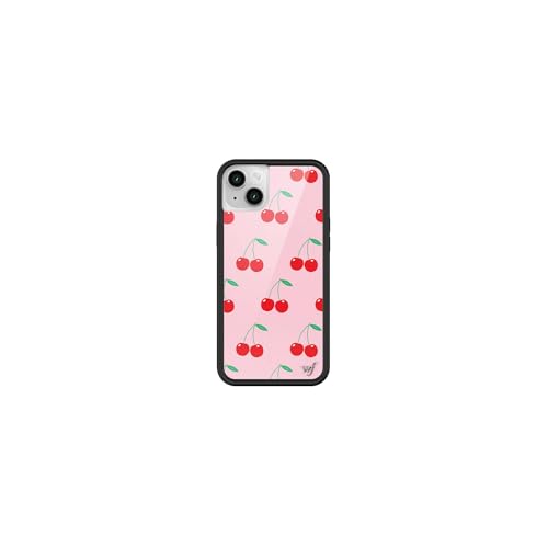 Wildflower Cases Compatible with iPhone 1314 Protective Black Bumper 65ft Drop Test Certified Women Owned Small Business Fruit Red Classic Cute Aesthetic Trendy Pink Cherries - Image 1