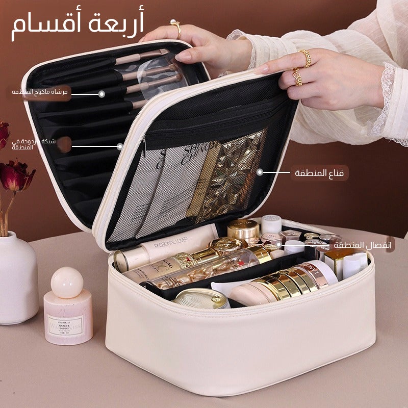 حقيبة مكياج كبيرة بطبقتين - Image 3
