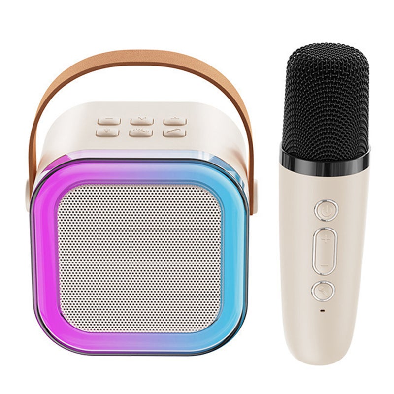 Karaoke Machine with Wireless Microphone Portable for Adults & Kids BT Karaoke Speaker RGB Lights Speaker Expandable 64G TF Card Type-C Headphone Auxin Monitoring for Party Meeting