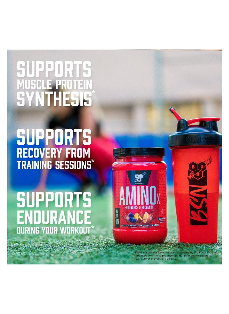 Amino X Muscle Recovery & Endurance Powder with BCAAs, 10 Grams of Amino Acids, Keto Friendly, Caffeine Free, Flavor: Fruit Punch, 30 servings