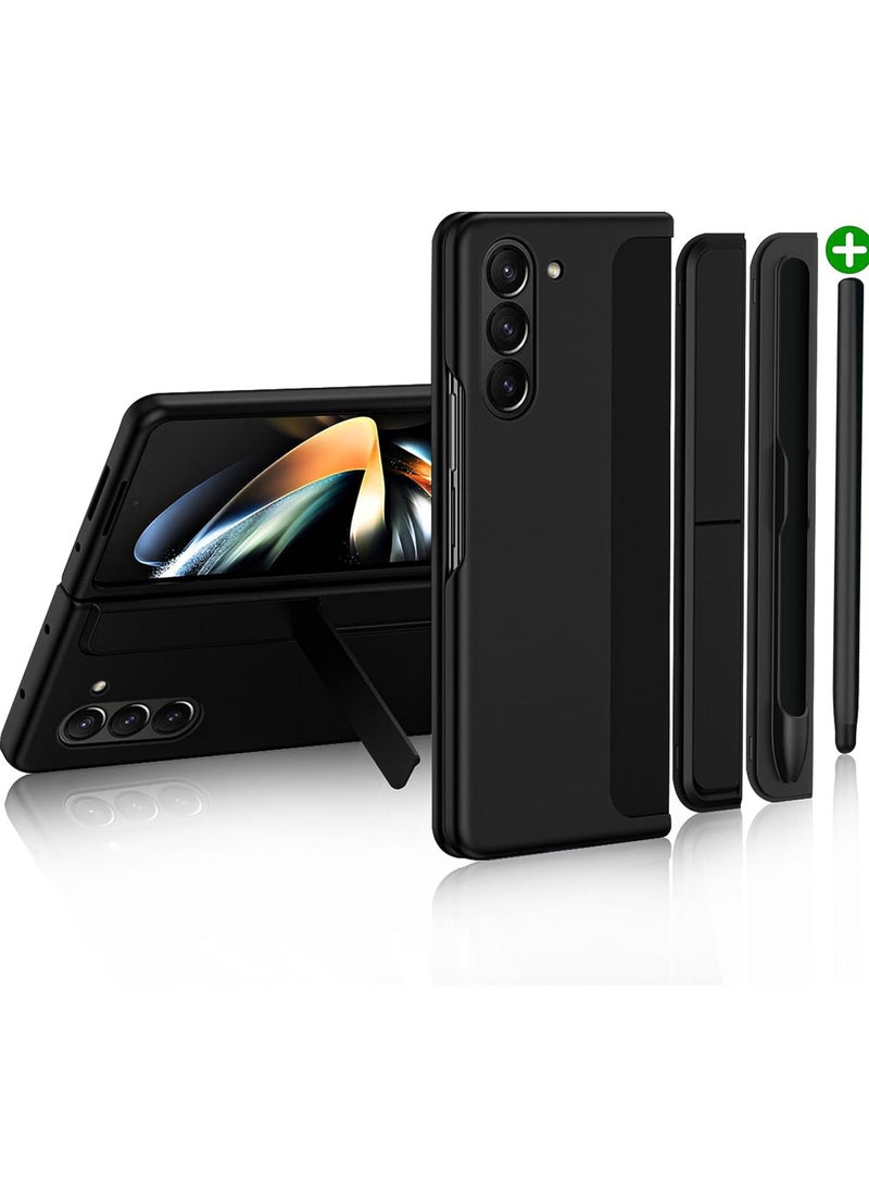 Rock Pow - for Samsung Galaxy Z Fold 5 Case with S Pen [Changable S Pen Holder & Kickstand ] [Support Wireless Charging] Matte Z Fold 5 Case Hard PC Shockproof Anti-Scratch Case for Samsung Z Fold 5 - Image 1
