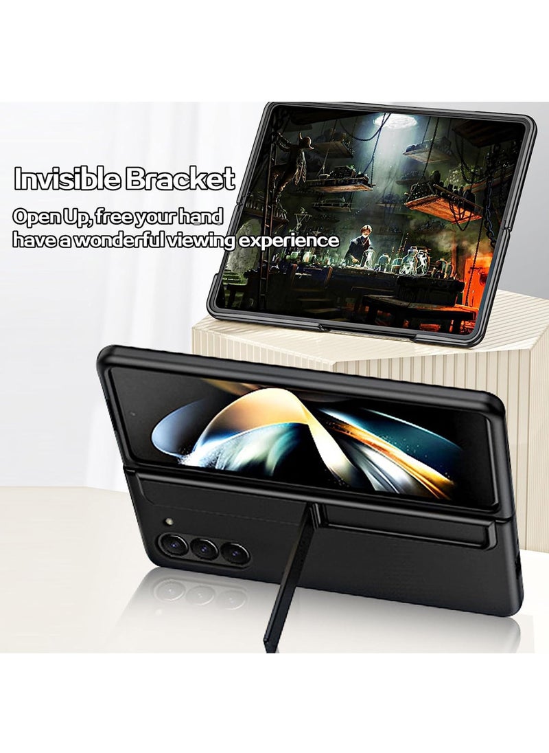 Rock Pow - for Samsung Galaxy Z Fold 5 Case with S Pen [Changable S Pen Holder & Kickstand ] [Support Wireless Charging] Matte Z Fold 5 Case Hard PC Shockproof Anti-Scratch Case for Samsung Z Fold 5 - Image 1