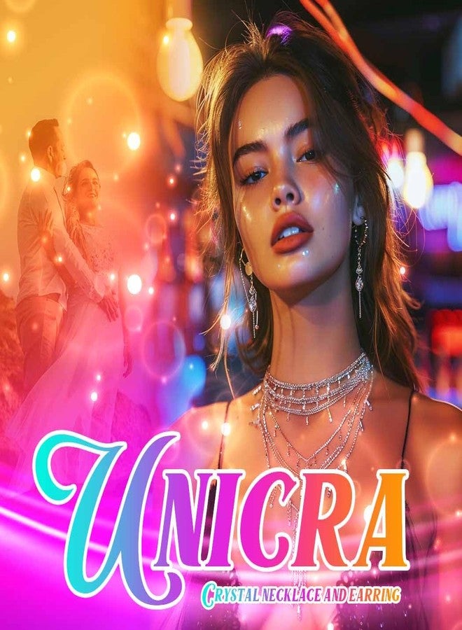 Unicra Rhinestone Bridal Wedding Jewelry Set Gold Necklace Earrings Bracelet Sets Prom Formal Costume Jewelry Sets for Women and Brides (Gold) - Image 4