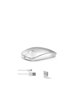 Wireless Bluetooth Mouse, 2.4 GHZ Wireless Mouse for Laptop, Wireless Mouse 800 to 1600 Adjustable Dpi, Bluetooth PC Mouse with USB-C Resolver for MacBook Pro/Air/Mac/iPad/Laptop/Desktop